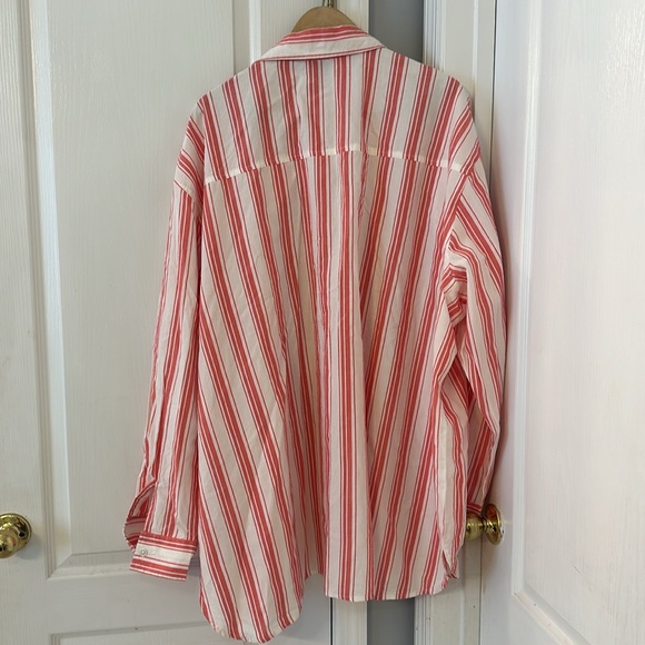 ASOS DESIGN Curve relaxed shirt and shorts in red deckchair stripe - Picture 6 of 11